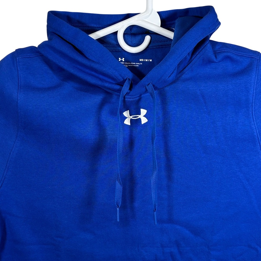 Under Armour Mens Hustle Fleece Hoodie Royal Blue Size Medium Brand New